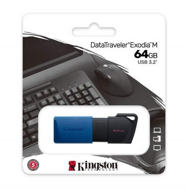 Флеш накопичувач USB 64Gb Kingston DataTraveler Exodia M, Black/Blue, USB 3.2 Gen 1 (DTXM/64GB) - 3