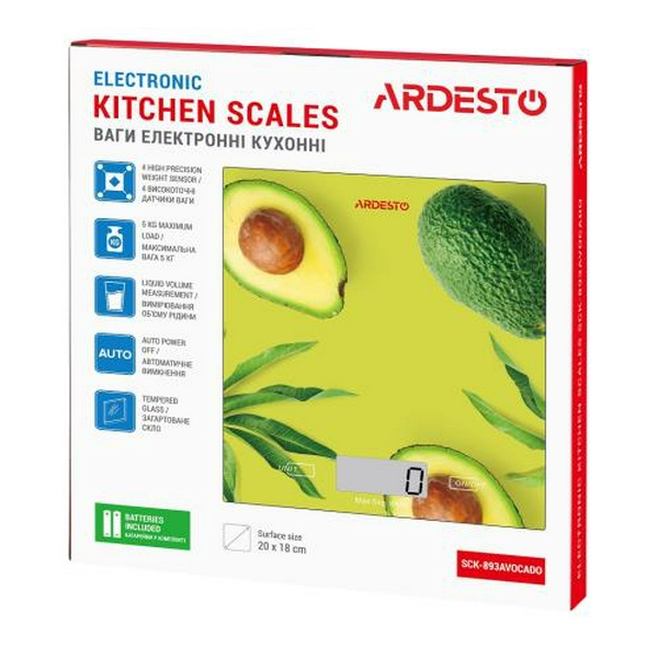 Ваги кухонні Ardesto SCK-893AVOCADO макс. вага 5 кг, різнокол - 4