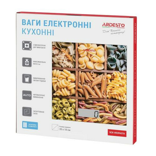 Ваги кухонні Ardesto SCK-893PASTA макс. вага 5 кг, різнокол - 4