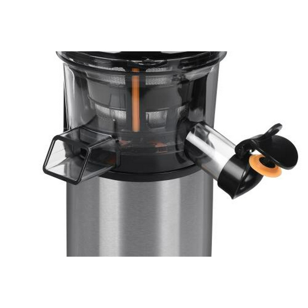 Соковитискач Ardesto JEG-1330S шнекова, 200Вт, 1 швидкість, "крапля стоп", завантаження "цілком" шириною 40мм, обсяг резервуара для м'якоті: 0.6л, обсяг резервуара для соку: 0.6л, нержавійка - 3