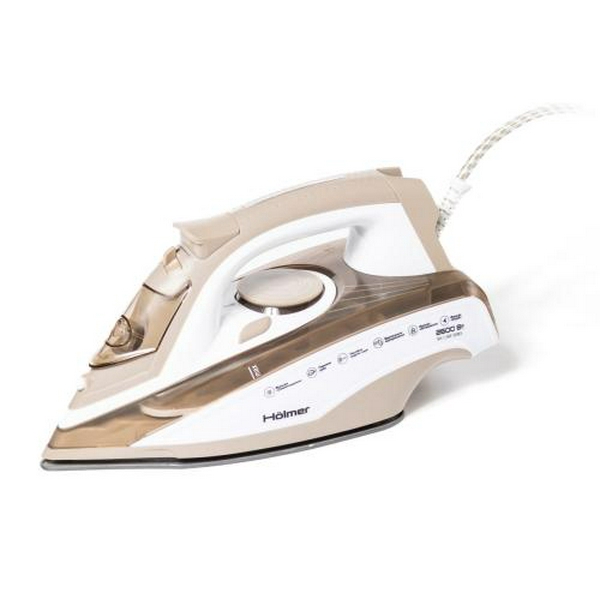Праска Holmer HIТ-2642, Beige, 2600W, тефлон, паровий удар 140 г/хв, постійна подача пари 40 г/хв, вертикальне відпарювання, очищення від накипу, антикрапля