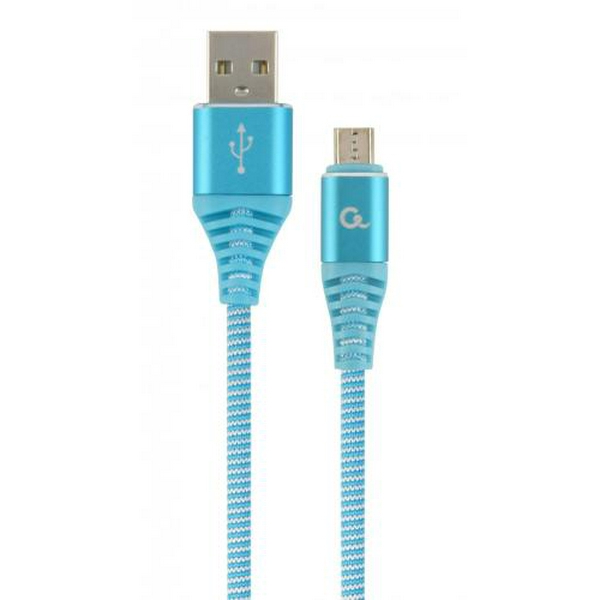 Кабель USB 2.0 AM - microUSB (5P), 1 м, Blue, Cablexpert, 2.1A (CC-USB2B-AMmBM-1M-VW)