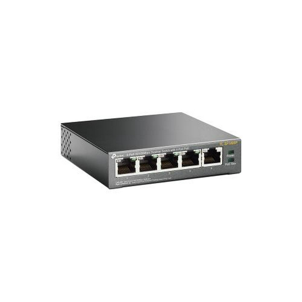 Комутатор TP-LINK TL-SF1005P, 5x10/100Mb/s, 4xPoE 56W, пластиковий корпус, некерований - 2