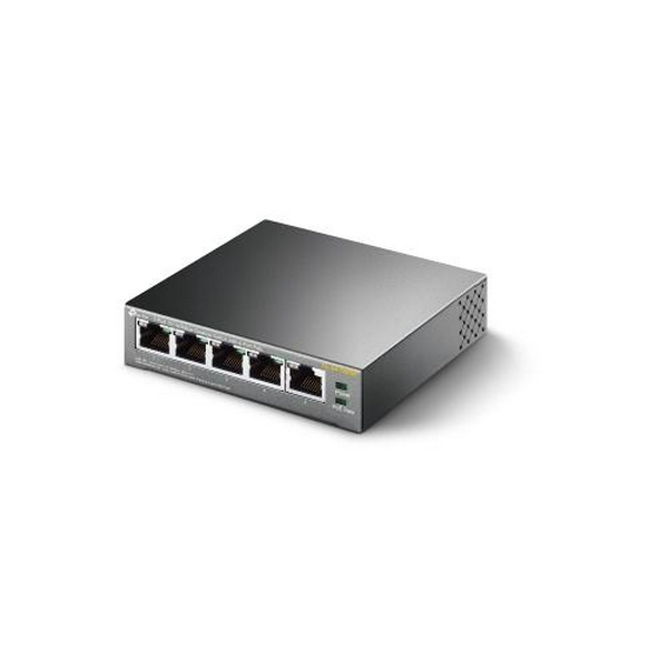 Комутатор TP-LINK TL-SF1005P, 5x10/100Mb/s, 4xPoE 56W, пластиковий корпус, некерований - 3