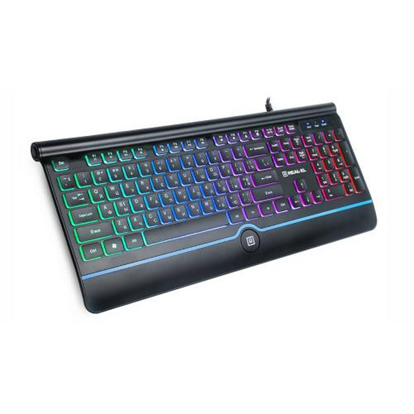 Клавіатура REAL-EL Comfort 8000 Backlit, Black, USB, мембранна, підсвічування, низькопрофільні клавіші, 104 кнопки - 2