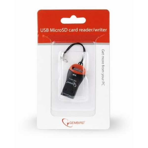 Кардридер USB Gembird FD2-MSD-3, Black, USB 2.0 - microSD - 4