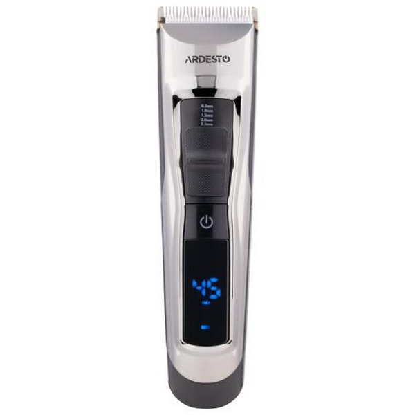 Машинка для стрижки Ardesto HC-Y30-DBS, Black/Grey, 2.4W, живлення мережа/акумулятор, кількість установок довжини 11, 6 насадок, леза з нерж. сталі/кераміки, LED-дисплей