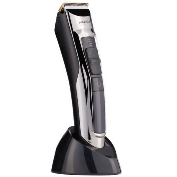 Машинка для стрижки Ardesto HC-Y30-DBS, Black/Grey, 2.4W, живлення мережа/акумулятор, кількість установок довжини 11, 6 насадок, леза з нерж. сталі/кераміки, LED-дисплей - 6