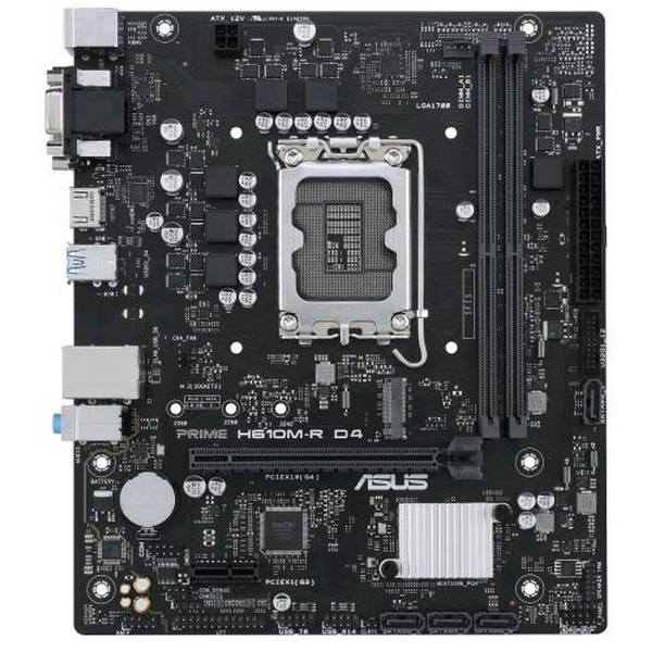 Мат.плата LGA1700, Asus PRIME H610M-R D4-SI, H610, 2xDDR4, Int.Video(CPU), 4xSATA3, 1xM.2, 1xPCI-E 16x 4.0, 1xPCI-E 1x 3.0, ALC897, RTL8111H, 4xUSB3.2/6xUSB2.0, VGA/DVI-D/HDMI, MicroATX