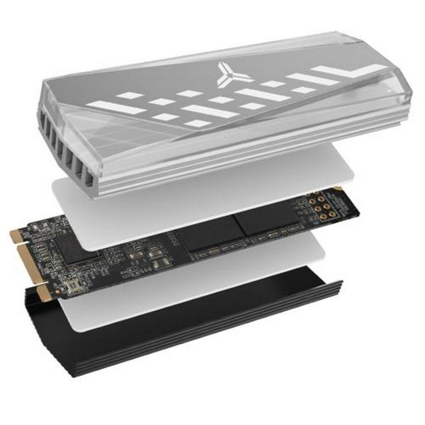 Радіатор для M.2 Qube M.2-4, Gray, для формату 2280, роз'єм M.2 (NGFF), RGB підсвічування - 6