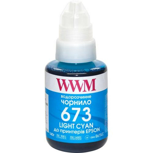 Чорнило WWM Epson L800/L805/L810/L850/L1800, Light Cyan, 140 мл, водорозчинне (E673LC)
