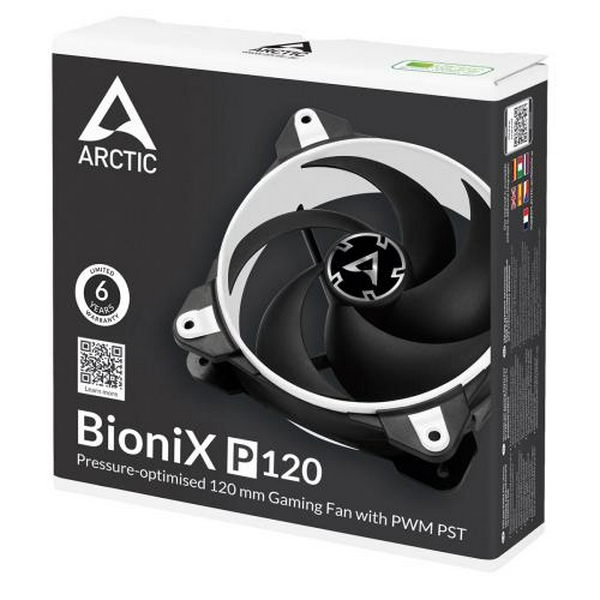 Вентилятор 120 мм, Arctic BioniX P120, Black/White, 120х120х27 мм, PWM, 200-2100 об/хв, 4-pin, гідравлічний підшипник (ACFAN00116A) - 3