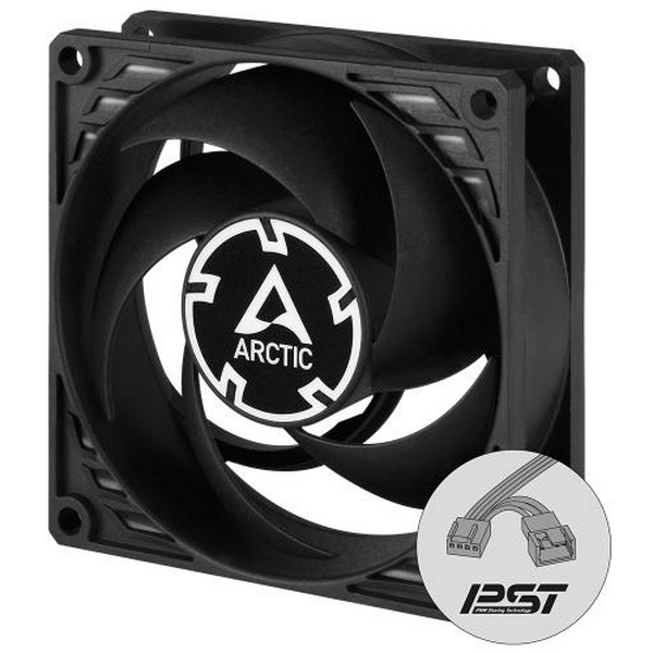 Вентилятор 80 мм, Arctic P8 PWM PST, Black, 80х80х25 мм, PWM, 200-3000 об/хв, 4-pin, гідравлічний підшипник (ACFAN00150A)