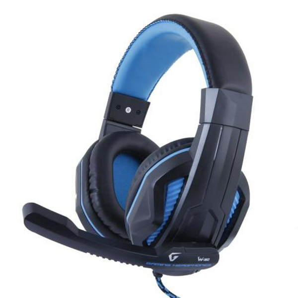 Навушники Gemix W-360, Black/Blue, 3.5 мм, мікрофон, динаміки 40 мм, 25 Ом, 102 дБ, 2.4 м
