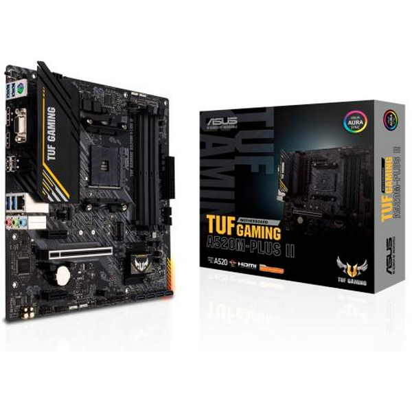 Мат.плата AM4 (A520) Asus TUF GAMING A520M-PLUS II, A520, 4xDDR4, Int.Video(CPU), 4xSATA3, 1xM.2, 1xPCI-E 16x 3.0, 2xPCI-E 1x 3.0, ALC887, Realtek GLan, 6xUSB3.2/6xUSB2.0, VGA/HDMI/DP, MicroATX