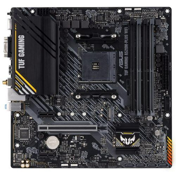 Мат.плата AM4 (A520) Asus TUF GAMING A520M-PLUS WIFI, A520, 4xDDR4, Int.Video(CPU), 4xSATA3, 1xM.2, 1xPCI-E 16x 3.0, 2xPCI-E 1x 3.0, ALC887, Realtek GLan, WiFi 5, Bluetooth 5.0, 6xUSB3.2/6xUSB2.0, VGA/HDMI/DP, MicroATX - 2