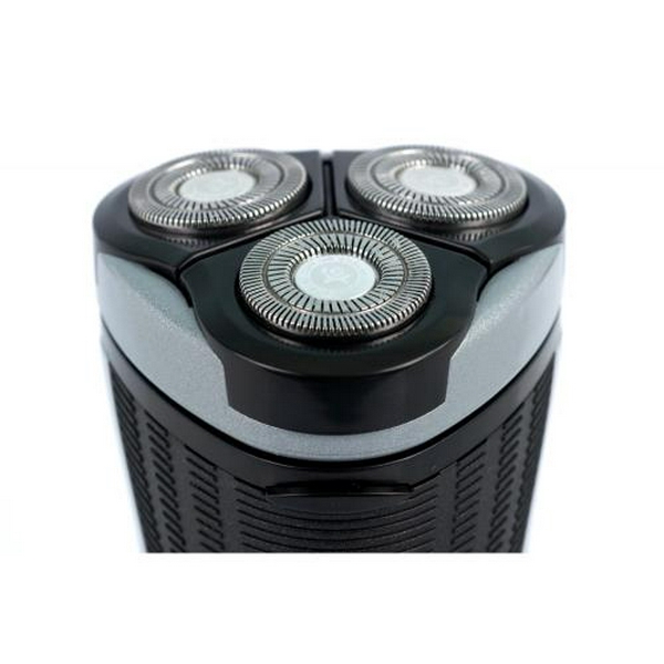 Електробритва Новий Харків НХ-8524 Фаворит Grey, 6W, роторна, сухе гоління, 3 головки для гоління, плаваючі подвійні леза, повторение контуров лица, живлення живлення від мережі, тример для скронь, електронна кнопка вмикання - 4