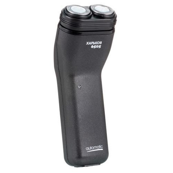 Електробритва Харків Х-6505, Black, 5W, роторна, сухе гоління, 2 головки для гоління, одинарне лезо, живлення від мережі, триммер для скронь, механічна кнопка включення