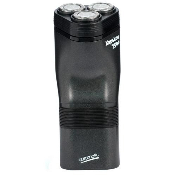 Електробритва Харків Х-7500, Black, 6W, роторна, сухе гоління, 3 головки для гоління, одинарне лезо, живлення від мережі, тример для скронь, механічна кнопка включення - 2