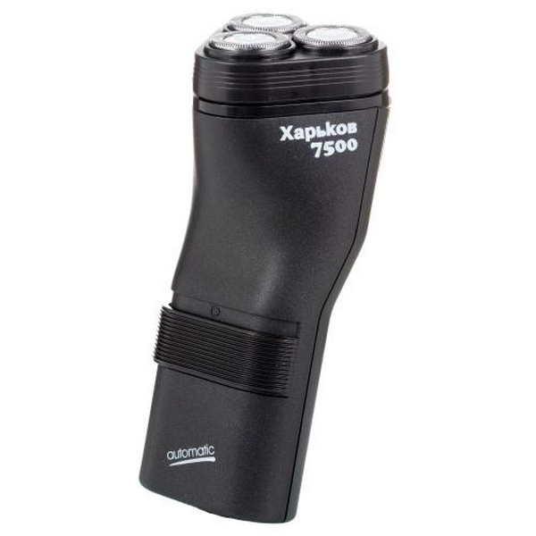 Електробритва Харків Х-7500, Black, 6W, роторна, сухе гоління, 3 головки для гоління, одинарне лезо, живлення від мережі, тример для скронь, механічна кнопка включення - 3