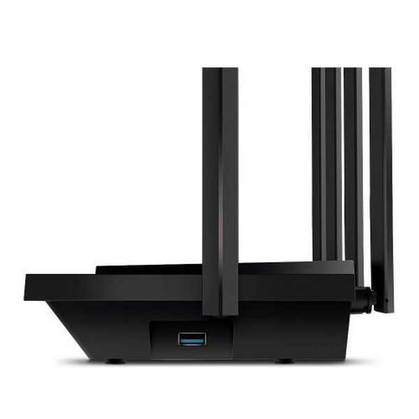 Роутер TP-LINK Archer AX72, Black, Wi-Fi 6, до 5400 Mb/s, 2.4/5GHz, 4x100/1000 Mb/s, RJ45 100/1000Mb/s (Gb), 6 зовнішні незнімні антени, 1 х USB 3.0 - 2