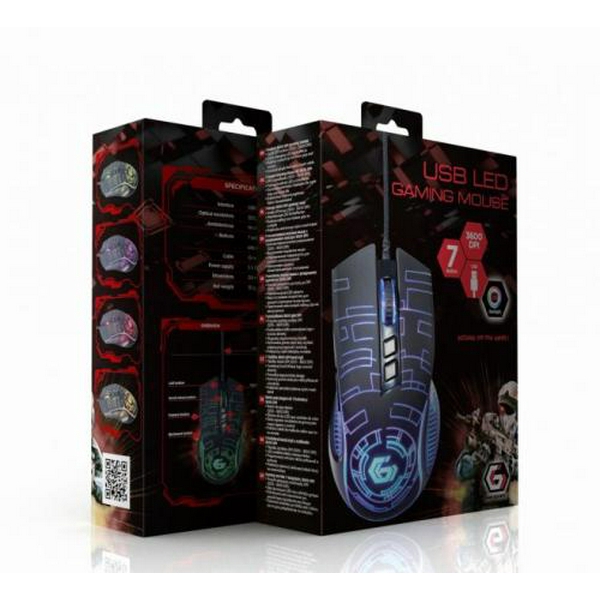 Миша Gembird MUSG-RGB-01, оптика, Black USB, 3600 DPI, підсвічування - 4