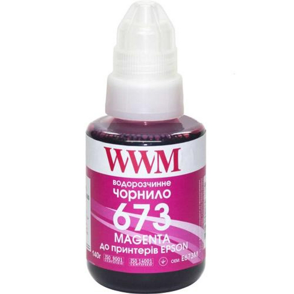 Чорнило WWM Epson L800/L805/L810/L850/L1800, Magenta, 140 мл, водорозчинне (E673M)