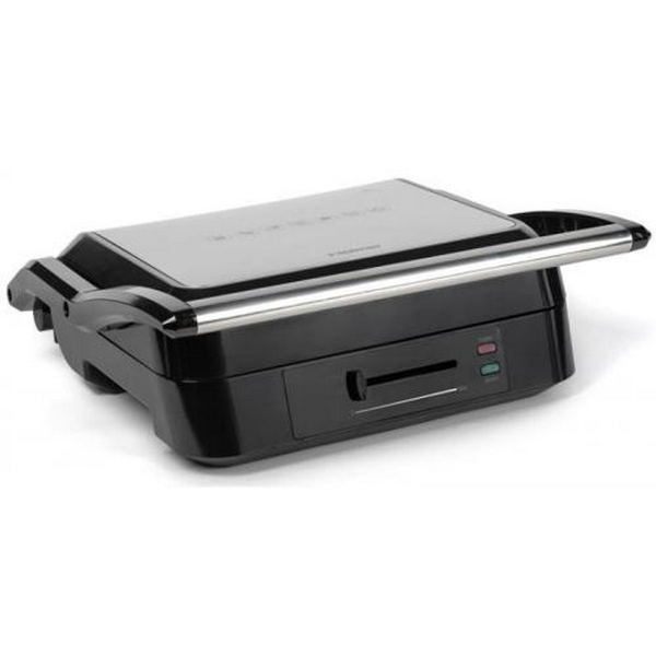 Електрогриль Holmer HCG-20R Silver, 2200W, закритий (двосторонній), нагрівальні панелі 30х23см, знімні пластини, піддон для жиру, управління механічне, регулятор температури, захист від перегріву