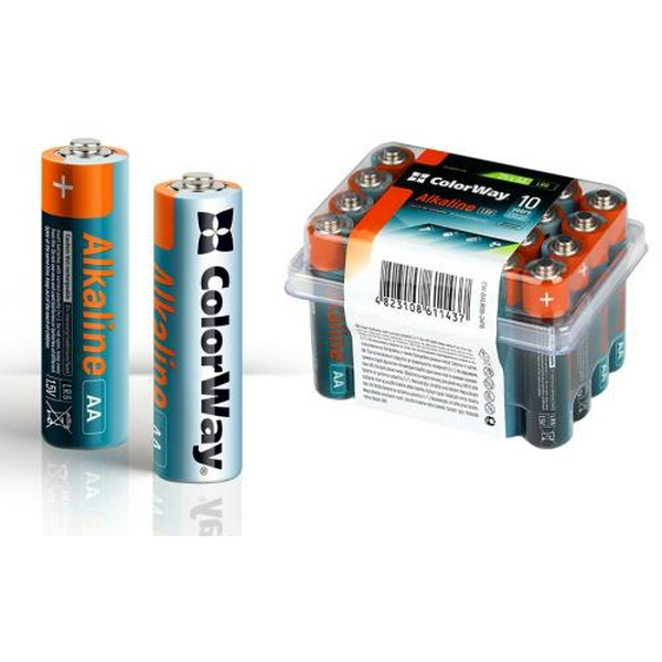 Батарейка AA (LR6), лужна, ColorWay Alkaline Power, 24 шт, 1.5V, Plastic box (CW-BALR06-24PB) - 2
