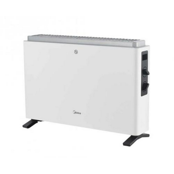 Конвектор Midea NDK20-21A, White, 2000W, підлоговий, відкритий тип тену, три рівні потужності, площа обігріву 20 кв.м, термостат, захист від перегріву, ніжки в комплекті - 3