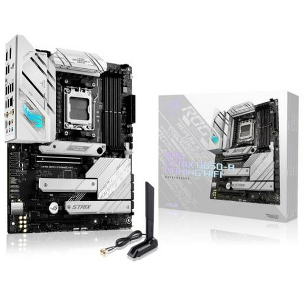 Материнська плата AM5 Asus ROG STRIX B650-A GAMING WIFI, B650, 4xDDR5, Int.Video (CPU), 4xSATA3, 3xM.2, 2xPCI-E 4.0 16x, 2xPCI-E 4.0 1x, ALC4080, Intel 2.5Gb, WiFi 6, Bluetooth 5.2, 7xUSB3.2/6xUSB2.0, HDMI/DP, ATX