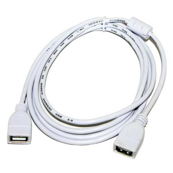 Кабель USB 2.0 AF - USB AF, 1.8 м, White, Atcom (15647)