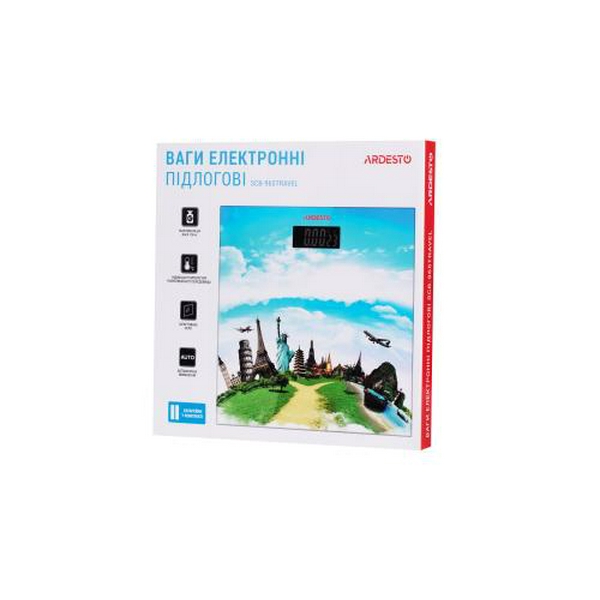Ваги підлогові Ardesto SCB-965TRAVEL, електронні, максимальна вага 150 кг, скло, сенсорне керування, автовідключення, функція порівняння, вбудований термометр - 5