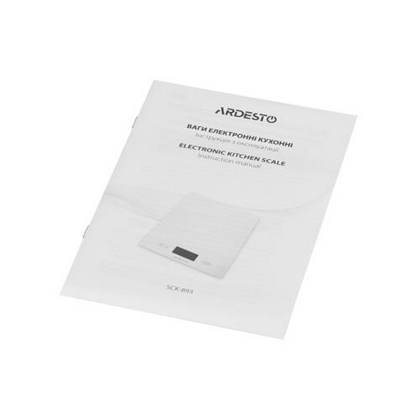 Ваги кухонні Ardesto SCK-893LEMON, скло, максимальна вага 5 кг, крок зважування 1г - 5