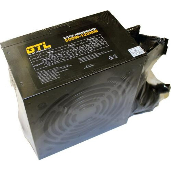 Блок живлення 500 Вт, GTL, Black, 120 мм, 2xMolex / 4xSATA / 1x6-pin / 1x4+4-pin / 1x20+4-pin, захист SCP / OCP / OVP / UVP (GTL-500-120) - 5