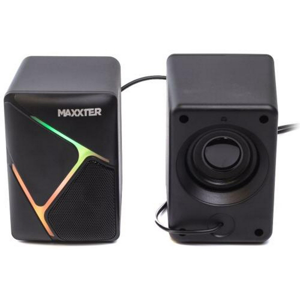 Колонки 2.0 Maxxter CSP-U004RGB Black, 2 x 3 Вт, пластиковий корпус, живлення від USB, RGB підсвічування - 2