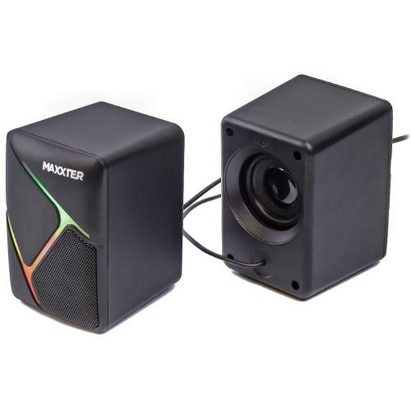 Колонки 2.0 Maxxter CSP-U004RGB Black, 2 x 3 Вт, пластиковий корпус, живлення від USB, RGB підсвічування - 3