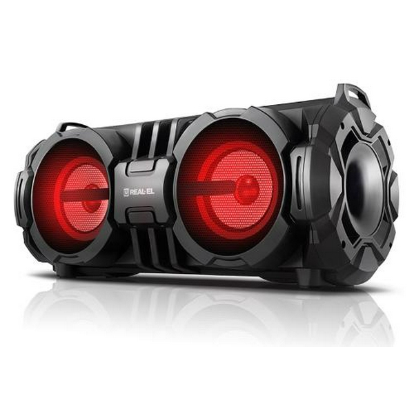 Колонка портативна 2.0 REAL-EL X-737 Black, 2 x 14 Вт, пластиковий корпус, Bluetooth, USB, живлення від акумулятора, 4000 мА * год, керування зверху - 3
