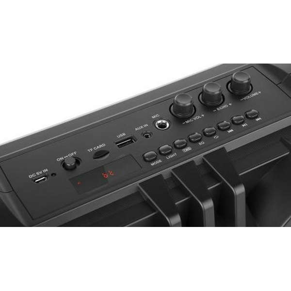 Колонка портативна 2.0 REAL-EL X-737 Black, 2 x 14 Вт, пластиковий корпус, Bluetooth, USB, живлення від акумулятора, 4000 мА * год, керування зверху - 5