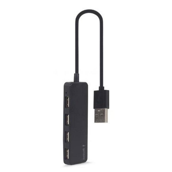 Хаб USB Gembird UHB-U2P4-06, Black, USB 2.0 - 4xUSB 2.0, кабель 30 см - 2