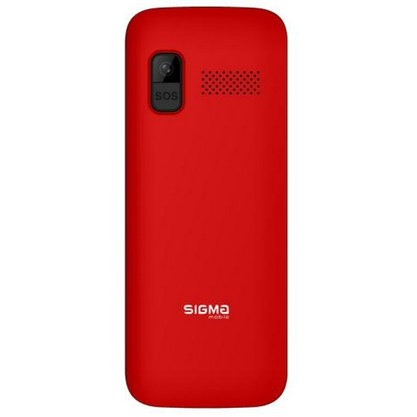 Мобільний телефон Sigma mobile Comfort 50 Grace, Red, "бабусефон", 2 Mini-SIM, дисплей 2.8" кольоровий (320x240), моноблок, МТ6261D, підтримка microSD (max 32GB), FM-радіо, ліхтарик, BT, Cam 0.3Mp, 1700 mAh - 2