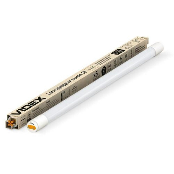 Лампа світлодіодна T8, 24 Вт, 6200K, G13, Videx, 2400 Лм, 220V, 1.5 м, матова (VL-T8-24156) - 2