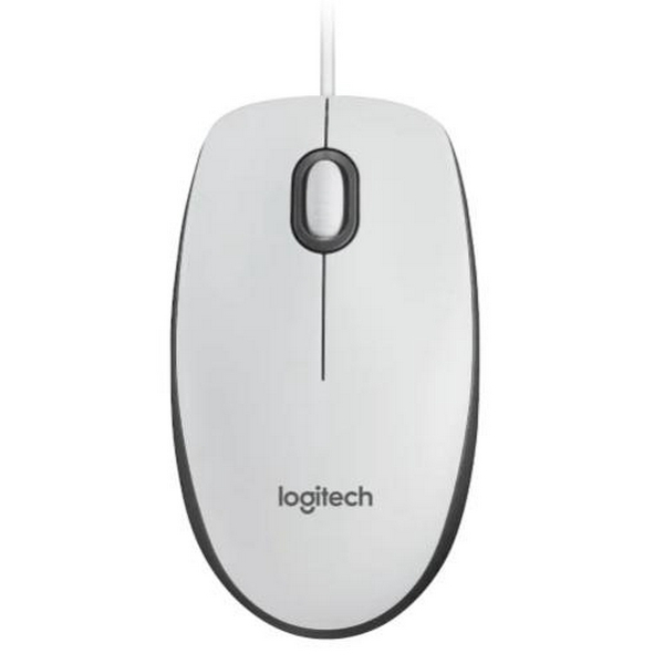 Миша Logitech M100, White, USB, оптична, 1000 dpi, 3 кнопки, 1.8 м (910-006764) - 2