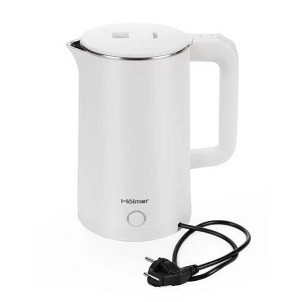 Електрочайник Holmer HKS-212S, White, 1500 Вт, 1.8 л, дисковий, пластик/нержавіюча сталь, подвійні стінки, блокування включення без води - 2