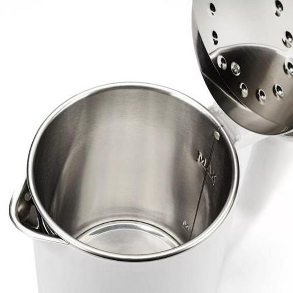 Електрочайник Holmer HKS-212S, White, 1500 Вт, 1.8 л, дисковий, пластик/нержавіюча сталь, подвійні стінки, блокування включення без води - 6