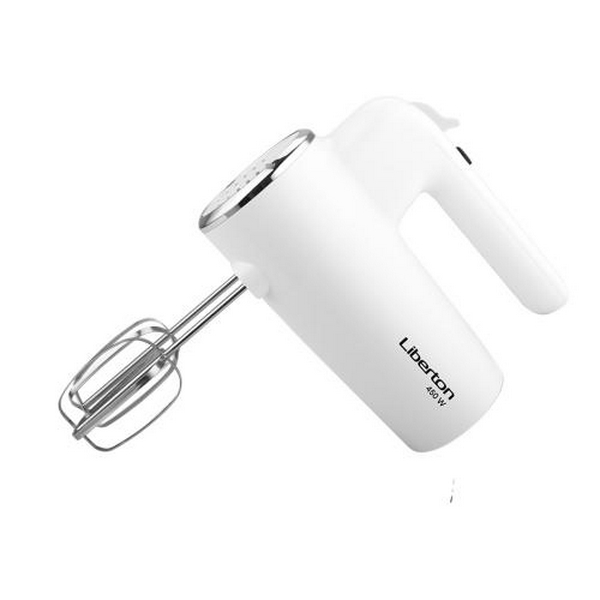 Міксер Liberton LHM-2804, White, 450W, ручний, 6 швидкостей, вінчики, гаки для замісу тіста