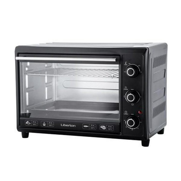 Електродуховка Liberton LEO-400 Black, 2000W, 40 л, поворотні перемикачі, індикатор роботи, таймер, 3 режими нагрівання