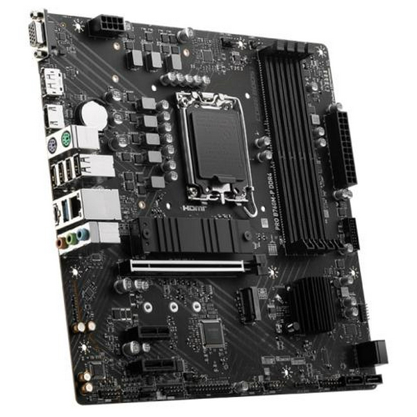 Материнська плата LGA1700, MSI PRO B760M-P DDR4, B760, 4xDDR4, Int.Video(CPU), 4xSATA3, 2xM.2, 1xPCI-E 16x 4.0, 2xPCI-E 1x 4.0, ALC897, RTL8111H, 4xUSB3.2/8xUSB2.0, VGA/HDMI/DP, MicroATX - 3