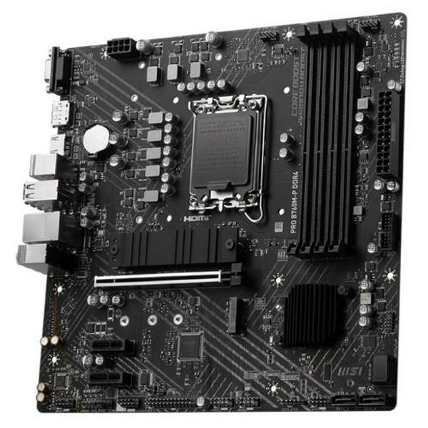 Материнська плата LGA1700, MSI PRO B760M-P DDR4, B760, 4xDDR4, Int.Video(CPU), 4xSATA3, 2xM.2, 1xPCI-E 16x 4.0, 2xPCI-E 1x 4.0, ALC897, RTL8111H, 4xUSB3.2/8xUSB2.0, VGA/HDMI/DP, MicroATX - 4