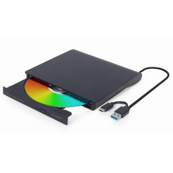 Зовнішній оптичний привід Gembird, Black, DVD+/-RW, USB 3.1 / Type-C (DVD-USB-03)